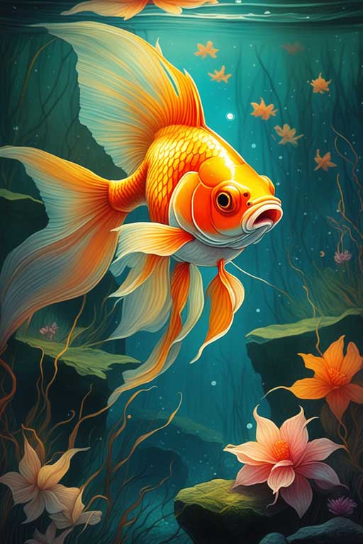 Gold Fish Painting for Prosperity and Career Growth